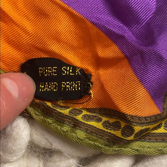 Vintage Silk Mandala Colorblock Scarf | Multicolor | 17 x 17 - Picture 3 of 7